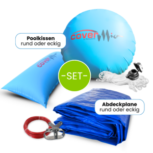 Poolkissen und Poolabdeckung im Set